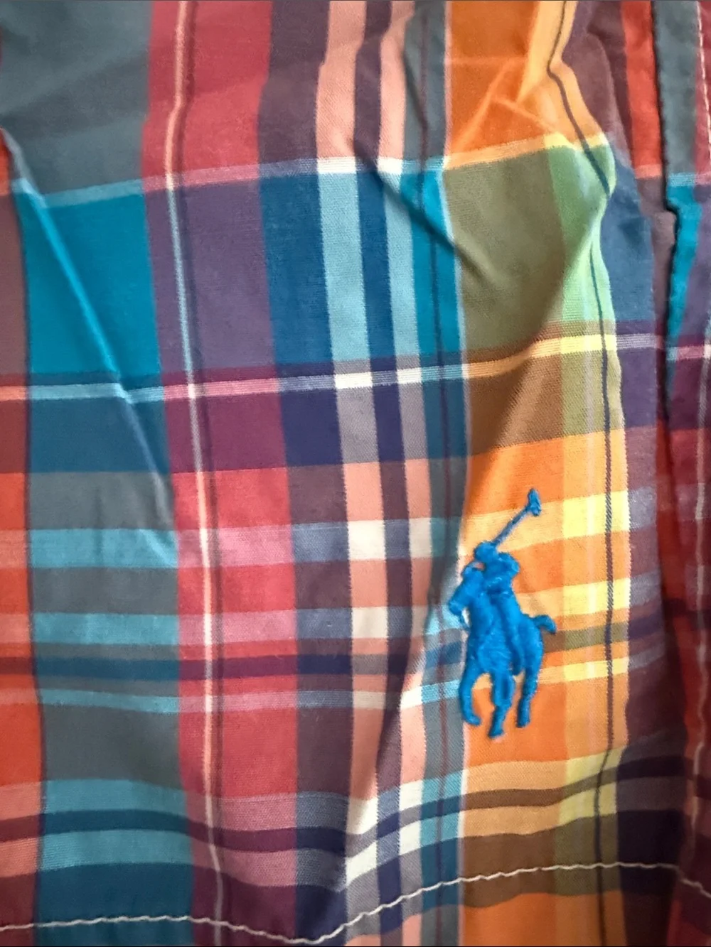Polo by Ralph Lauren Red Multi Plaid Swim Trunks